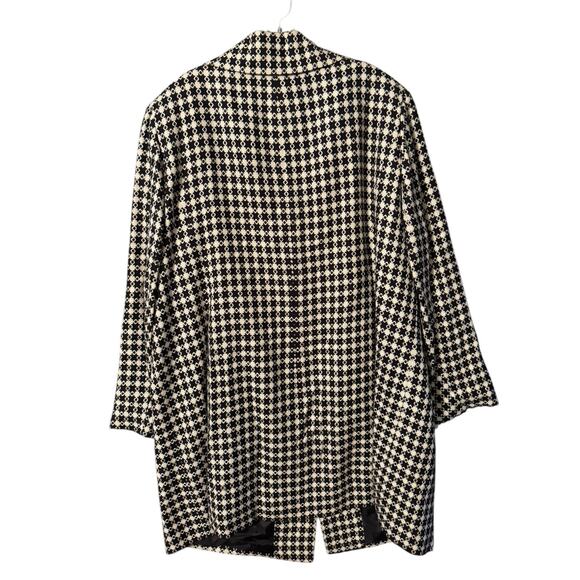 Judith Hart Black Ivory Knee-Length Coat 22W Fully Lined - Picture 6 of 6